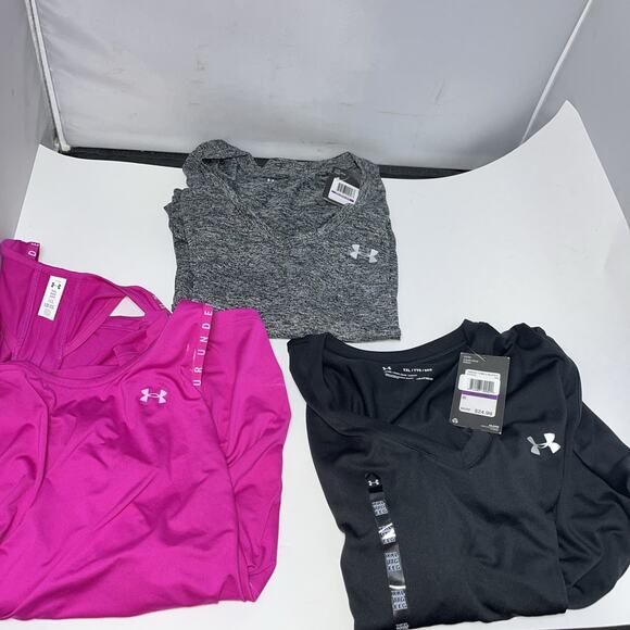 New Under Armour Women’s Size XXL Loose Fitting Heat Gear Shirts (set of 3) NWT - Picture 1 of 7